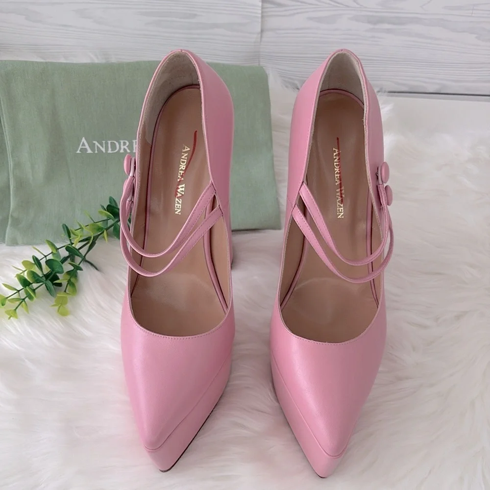 Andrea Wazen “Double Jeu”‎ Platform Mary Jane Pumps